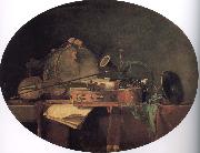 Jean Baptiste Simeon Chardin Folk instruments oil painting reproduction